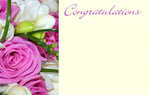 Bloemenkaartjes 50 CONGRATULATIONS - FLOWER BOUQUET/ pakje Wenskaarten