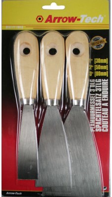 Set Plamuurmessen 3st 3+5+8cm. Muurvuller Pasta