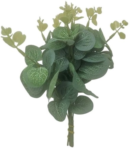 Bundel kort Eucalyptus 21 cm, bundel 10st Kunst zijdebloemen voor bloemstuk of corsages