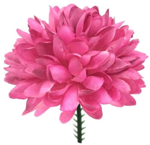 Chrysant Pick dia 7cm PREMIUM CHRYSANTHEMUM BALL PICK FUCHSIA / stuk bloemen op steker voor oa corsage