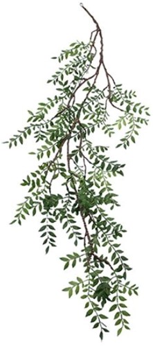 Hanger vuller Grote hanger 120cm LARGE RUSCUS LEAF TRAIL GREEN / st Groene hangplant van zijde