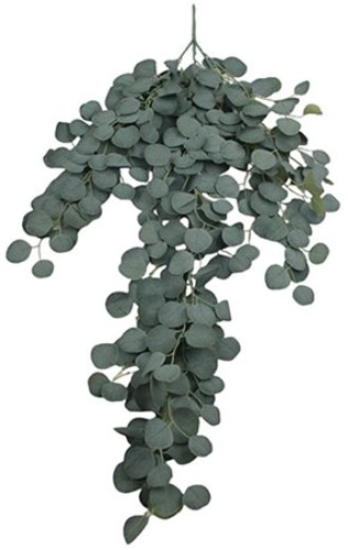 Hanger vuller Grote hanger Eucalypthus 127cm GIANT EUCALYPTUS TRAIL GREY/GREEN Groene hangplant van zijde
