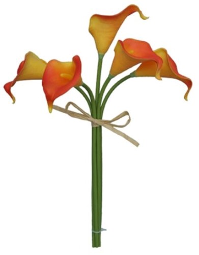 Calla Real Touch Oranje / Flame +/- 35cm lang / stuk Calla Real Touch  