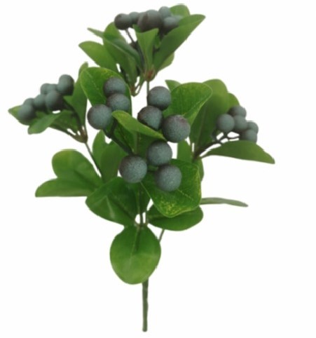 BERRY BUSH BLUE 32cm Blauwe bessen Kunst Bessentak Berry bush  