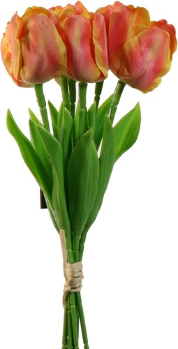 Actie Tulp Tulpen Yellow Pink 33cm Bundel 5st Merk: PURE   Zijde Tulpen