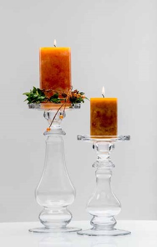 Shine glazen Candle Holder 21cm hoog *11, 5cm breed laagste Zeer Origineel!