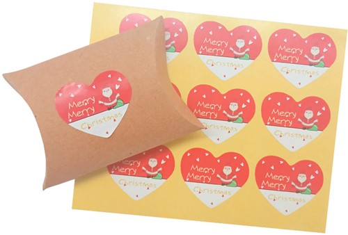 90 Stickers Labels Merry Christmas hart Kerst sluitsticker