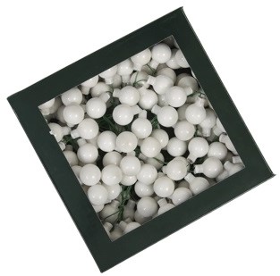 Balletjes op draad WIT Opaal ds +/-144 kerstballetjes