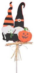 Bijsteker Halloween Houten duo Oranje/zwart 5.5*7.5cm/ pak 10 Bijsteker