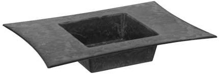 Onderbord Loodlook rechthoek 30.5*22*5 cm.   kunststof Onderbord Basic Grey 