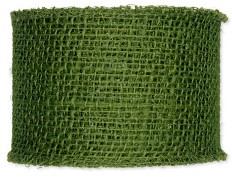 Juteband breed dik MosGroen 8 cm. +/- 10 m Juteband +/- 8cm.