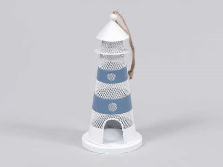 actie  Vuurtoren Wit/blauw 16cm. van E 5.99 voor E 4.99 Vuurtoren Wit/blauw 16cm.