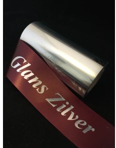 Inkt voor Lintprinters Transferfilm glanszilver, tbv DC/Elsen/Teckna 50 m lengte x 110 mm breedte Kleine kern