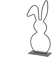Actie Metalen frame Haas Haasje hangend oor op voet 29 cm Zwart Op=op