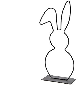 Actie Metalen frame Haas haasje hangend oor op voet 50 cm Zwart Op=op