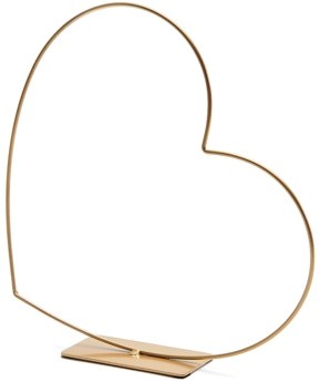  Frame Metalen hart op voet 30 cm goud Liggend Metalenframe Metal heart lying on base 30cm gold