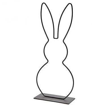 Metalen frame Haas haasje staand oor op voet 50 cm Zwart Metalenframe Metal rabbit on base