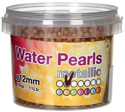 Waterparel Metallic Goud 12 mm +/- 100gram Metalic Parel