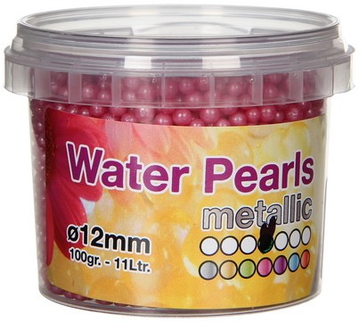 Waterparel Metallic Pink 12 mm +/- 100gram Metalic Parel