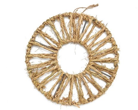 Metalen ring met Raffia Straw wreath 48 cm Basis homedeco