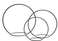 Frame Metalen Ring met ring +/- 30 cm zwart Hanging Circle with ring-2