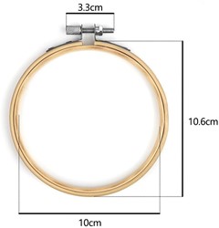 Bamboe ring Borduurring Flowerhoop met stelschroef 10 cm/stuk Bamboo bloemenring  