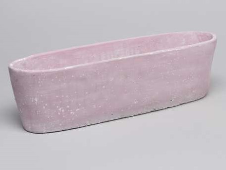 Cement flowerpot ''oval'' roze cement 37. 5x10x10. 5cm. Large' mooie cementpot