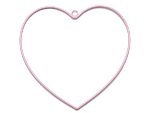Metalen hart hangend 15 cm Roze Metalenframe Metal heart  