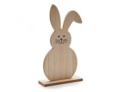 Actie Houten haas Naturel staand Wooden Bunny 27cm Paashaas van hout workshopitem