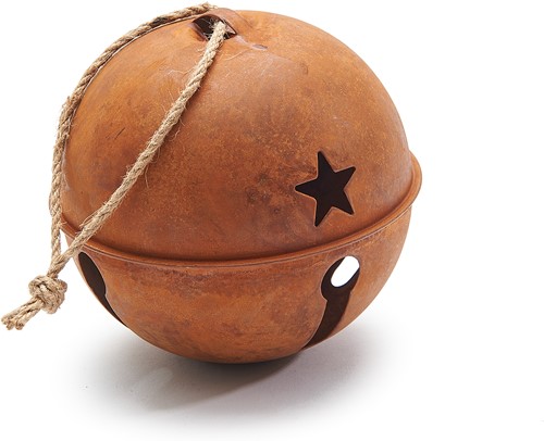 Mooie Krans hanger Jingle Bell Rusty roest 12 cm Hanger voor toef of krans
