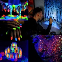 Luminous poeder Glow in the Dark Pigment 20gr BLUE blauw Poeder Kleurstof voor Epoxy Resin, Nagels, Decoratie, Makeup,Schilderen-2