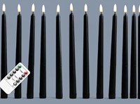 LEDkaarsen 12 st met afstandsbediening Zwart Warmwit met timer voor bloemschikken en decoratie