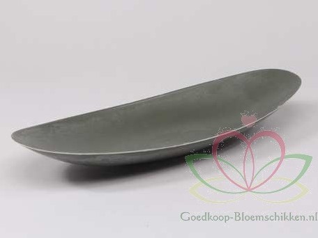 Bootschaal Basic Grey Boot plat Vlot 40x17cm bloemschikken en decoratie