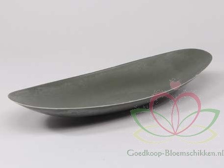 Loodlook Basic Grey Boot plat Vlot 40x17cm. bloemschikken en decoratie
