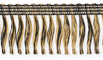 Franjes voor rouwlint zelfklevend 4 cm. br rol 25m GOUD/ZWART Franjes kwastjes