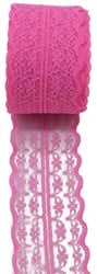 Budget Lint Kant HotPink +/-45mm 10 meter Felroze kant 45 mm