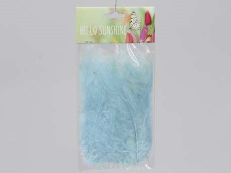 Actie Veertjes Fluffy +/- 10-15 cm. Lichtblauw +/- 15st Veren veertjes