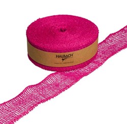 Juteband BURLAP dicht Pink 5 cm. +/- 20 m Juteband +/- 5cm.