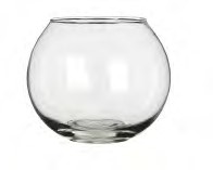 Glas bal pot waxine h. 10cm. d. 12 cm./ stuk Glas bal pot waxine