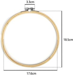 Bamboe ring Borduurring Flowerhoop met stelschroef 18 cm/stuk Bamboo bloemenring  