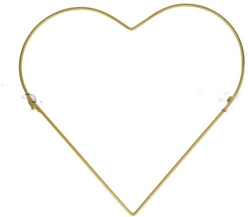Metalen hart GOUD 25 cm Metalen hart Goudkleur