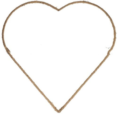 Metalen hart natuur 35 cm Metalen hartomwikkeld