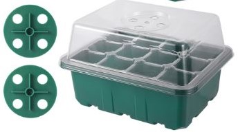 Seed Starter box [zonder licht] 12 cellen / st Vensterbankkasjes met verstelbare ventilatie