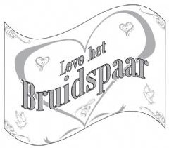 'Vlag ''''Leve het bruidspaar'''' 90*60' 'Vlag ''''Leve het'