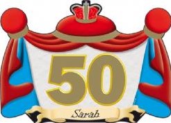 Deurbord Sarah 50 jaar 47*33 cm. Deurbord Sarah