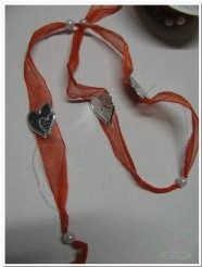 Lint Organza metaalharten rood ROL Lint Organza m