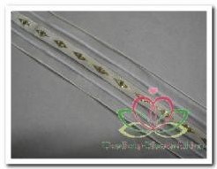 Lint Organza Wit met gouddraad / m Lint Organza Wi