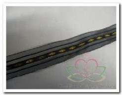Lint Organza zwart met gouddraad / m Lint Organza zw