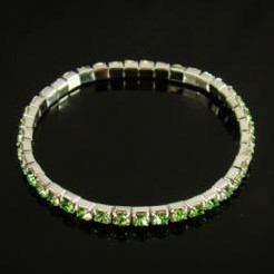 Polsarmband 1 rij Groen / zilver Polsarmband 1 r