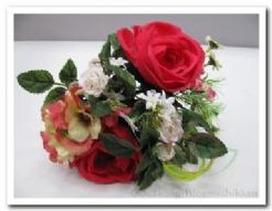 Mini boeketje Roos Hortensia Fuchsiarrood Zijde Mini boeketje R